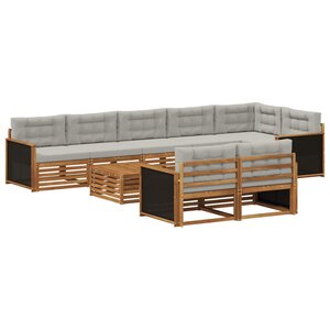 vidaXL Ensemble de canapés d'extérieur avec coussin 9 Pièces