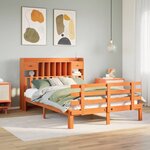 vidaXL Lit bibliothèque sans matelas cire marron 140x200 cm pin massif