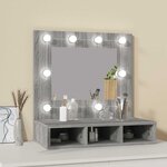 vidaXL Armoire à miroir avec LED Sonoma gris 60x31 5x62 cm