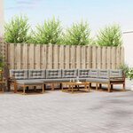 vidaXL Ensemble de canapés d'extérieur 9 Pièces Gris Naturel et Clair