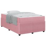 vidaXL Cadre de lit avec matelas Rose 120 x 200 cm tissu