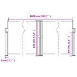vidaXL Auvent latéral rétractable terre cuite 120x1000 cm