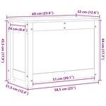 vidaXL Boîte de rangement Gris 60x32x45 5 cm Bois massif de pin