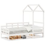vidaXL Lit de jour avec toit sans matelas blanc 80x200 cm bois massif