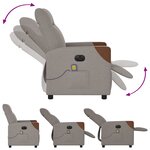 vidaXL Fauteuil de massage inclinable électrique Taupe Tissu