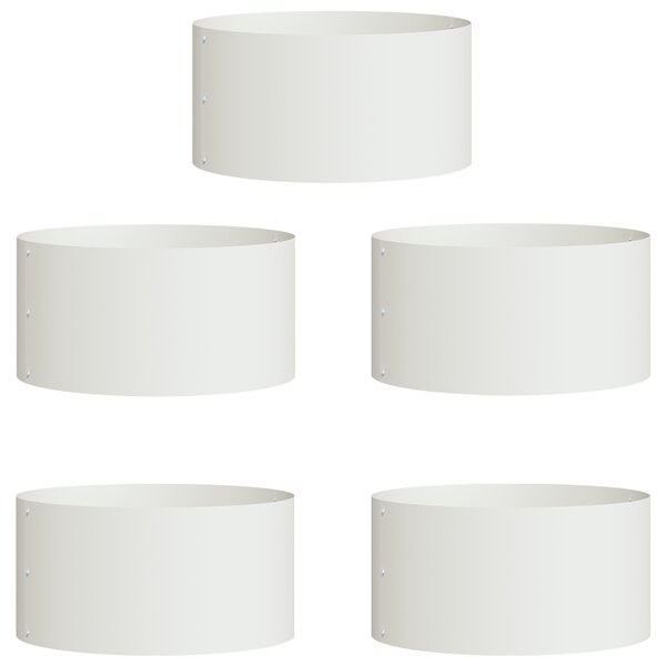 vidaXL Pots en métal blanc Blanc Métal 40 cm de diamètre Pots en métal