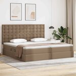 vidaXL Lit de Rangement Cappuccino 200 x 200 cm Cuir synthétique