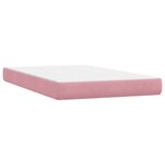 vidaXL Sommier à lattes de lit avec matelas et LED rose 120x220 cm velours