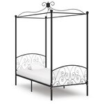 vidaXL Cadre de lit à baldaquin sans matelas noir métal 90x200 cm