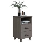 vidaXL Tables de chevet HAMAR 2 Pièces Gris clair 40x35x62 cm Bois massif