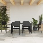 vidaXL Ensemble à manger de jardin 7 Pièces Noir Résine tressée