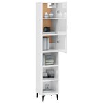 Vidaxl buffet haut blanc brillant 34 5x34x180 cm bois d'ingénierie