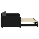vidaXL Lit de jour avec gigogne sans matelas noir 90x200 cm