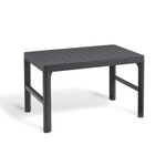 ALLIBERT by KETER - Salon de jardin SanRemo Lyon 5 places - table basse 2 positions - imitation rotin tressé - gris graphite