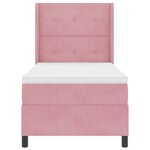 Lit Box Spring vidaXL avec Matelas Rose 90x200 cm Velours