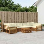vidaXL Ensemble de canapés d'extérieur 8 Pièces Naturel et Crème