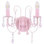 Vidaxl applique murale à perles rose 2 ampoules e14