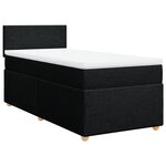 vidaXL Sommier à lattes de lit avec matelas noir simple tissu