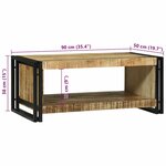 vidaXL Table basse 90x50x38 cm Bois brut de mangue