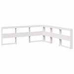 vidaXL Lit bibliothèque sans matelas blanc 200x200 cm bois pin massif