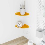 vidaXL Étagère flottante 2 Pièces Jaune moutarde 15 x 15 x 2 cm