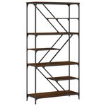 vidaXL Bibliothèque chêne marron 91x36x176 cm bois ingénierie et acier