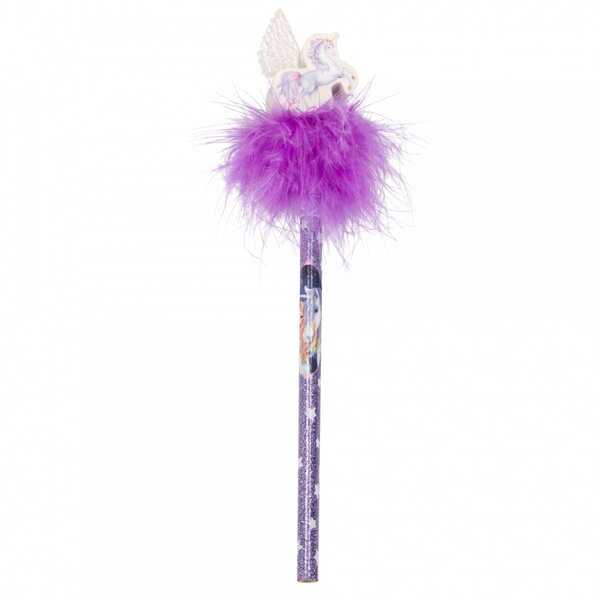 Crayon à Papier Mondes Fantastiques - Licorne Froufrou Plume - Tons Violets