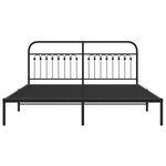 vidaXL Cadre de lit métal sans matelas avec tête de lit noir 183x203cm
