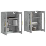 vidaXL Armoires murales 2 Pièces gris béton bois d'ingénierie