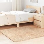 vidaXL Tapis shaggy à poils longs NAVARRA beige 120x120 cm polyester