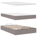 vidaXL Cadre de lit ottoman avec matelas taupe 120x200 cm tissu