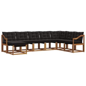 vidaXL Ensemble de canapés d'extérieur 8 pc Naturel et Noir