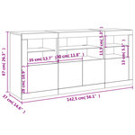 vidaXL Buffet avec lumières LED chêne sonoma 142 5x37x67 cm
