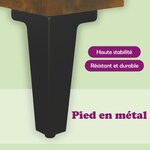 vidaXL Table de chevet avec pieds en métal Chêne fumé 40x30x50 cm
