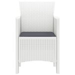 vidaXL Chaises de Jardin avec Coussins 4 Pièces en Poly Rattan Blanc