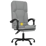 vidaXL Fauteuil de massage inclinable de bureau Gris clair Tissu