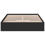 vidaXL Cadre de lit avec tiroirs sans matelas noir 140x200 cm