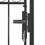 vidaXL Portail de jardin avec dessus arqué Acier 100 x 125 cm Noir