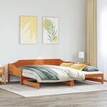 vidaXL Lit de jour et lit gigogne sans matelas 80x200 cm bois massif