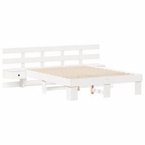 vidaXL Cadre de lit Blanc 120 x 200 cm Pin massif et pin massif