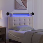 vidaXL Tête de lit suspendue Avec lumière LED Crème Tissu