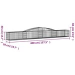 vidaXL Paniers à gabions arqués 25 Pièces 400x50x40/60 cm Fer galvanisé
