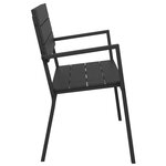 Banc de jardin vidaXL en acier et WPC noir