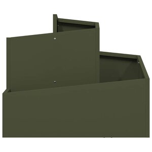 vidaXL Cache-pot de jardin Vert olive 60 x 60 x 50 cm Acier