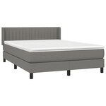 vidaXL Sommier à lattes de lit avec matelas Gris foncé 140x200cm Tissu