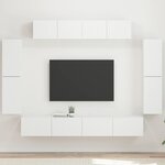 vidaXL Meuble TV 8 Pièces Blanc