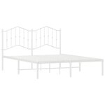 vidaXL Cadre de lit métal sans matelas et tête de lit blanc 135x190 cm