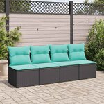 vidaXL Salon de jardin avec coussins 2 Pièces noir résine tressée acacia