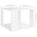 vidaXL Table basse Blanc 40x40x30 cm Bois d'ingénierie