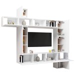 vidaXL Ensemble de meuble TV 9 Pièces Blanc Bois d'ingénierie